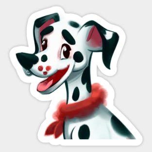 Cute Dalmatian Drawing Sticker